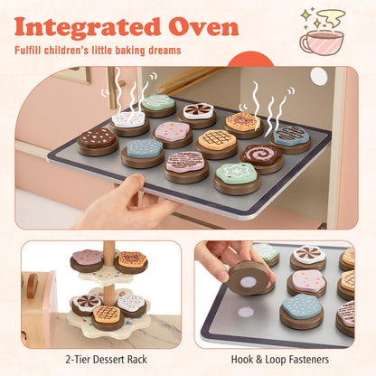 Children Pretend Toy Kitchen Playset with Light and Sound
