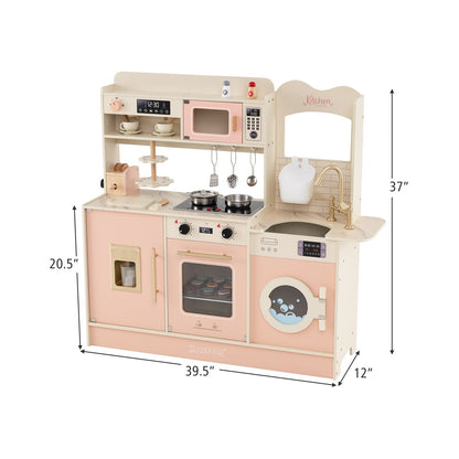 Children Pretend Toy Kitchen Playset with Light and Sound