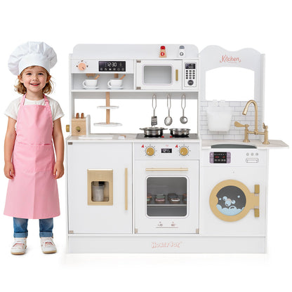 Children Pretend Toy Kitchen Playset with Light and Sound