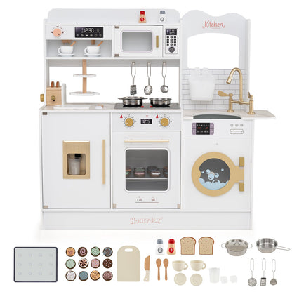 Children Pretend Toy Kitchen Playset with Light and Sound