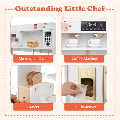 Children Pretend Toy Kitchen Playset with Light and Sound