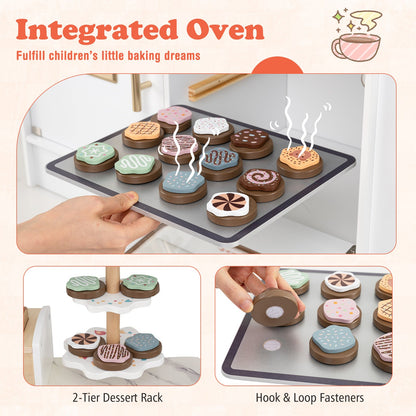 Children Pretend Toy Kitchen Playset with Light and Sound
