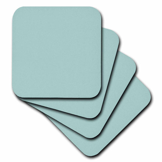 3dRose InspirationzStore Solid Colors - Plain mint blue - solid color - light turquoise-grey-gray - modern contemporary simple pastel teal - Coasters (cst_159844)
