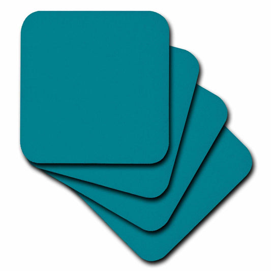 3dRose InspirationzStore Solid Colors - Plain Teal Blue - Simple Modern Contemporary Solid one Single Color - Turquoise Blue-Green - Coasters (CST_159850)
