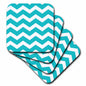 3dRose InspirationzStore Chevron Patterns - Turquoise Chevron zig zag pattern - teal aqua blue stylish zigzags - Coasters (cst_179669)
