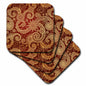 3dRose RinaPiro - Patterns - Pattern, print burgundy and gold - Coasters (cst_212005)