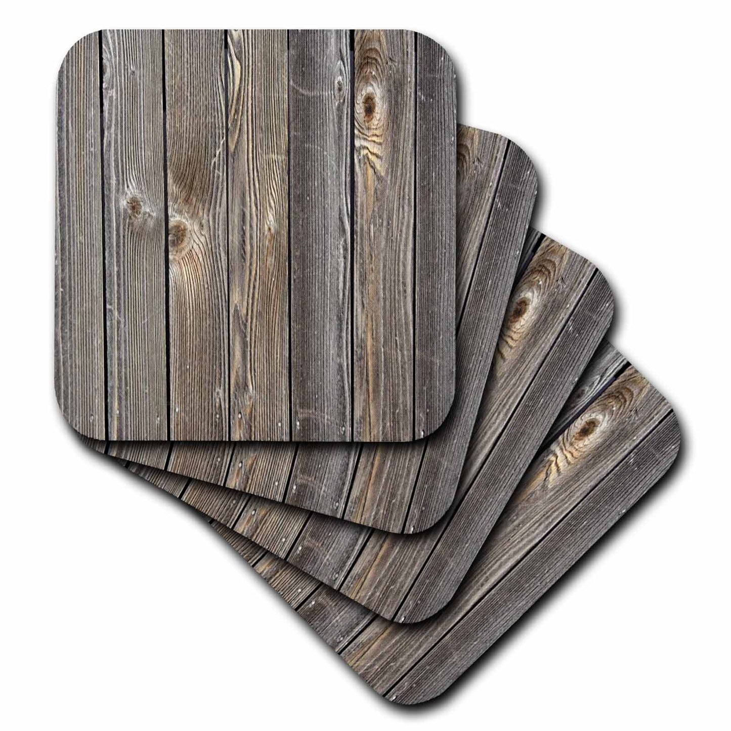 3dRose Florene - Textures III - Print of Old Weathered Wood - Coasters (cst_212647)