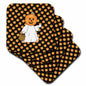 3dRose Beverly Turner Halloween Design - Pumpkin Head and White Sheet, Trick or Treat Bag, Pumpkin Design - Coasters