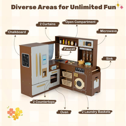 Corner Play Kitchen with Lights and Sounds for Ages 3+