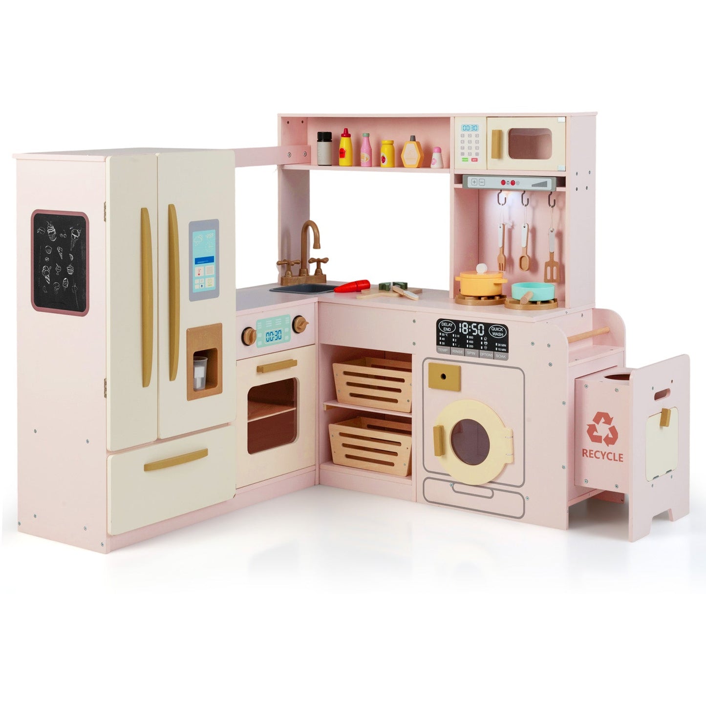 Corner Play Kitchen with Lights and Sounds for Ages 3+