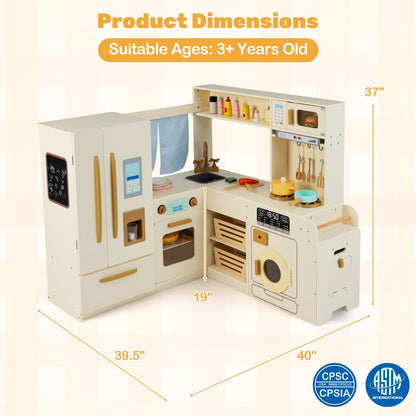 Corner Play Kitchen with Lights and Sounds for Ages 3+