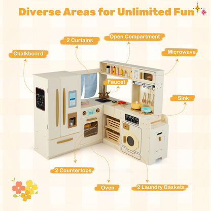Corner Play Kitchen with Lights and Sounds for Ages 3+