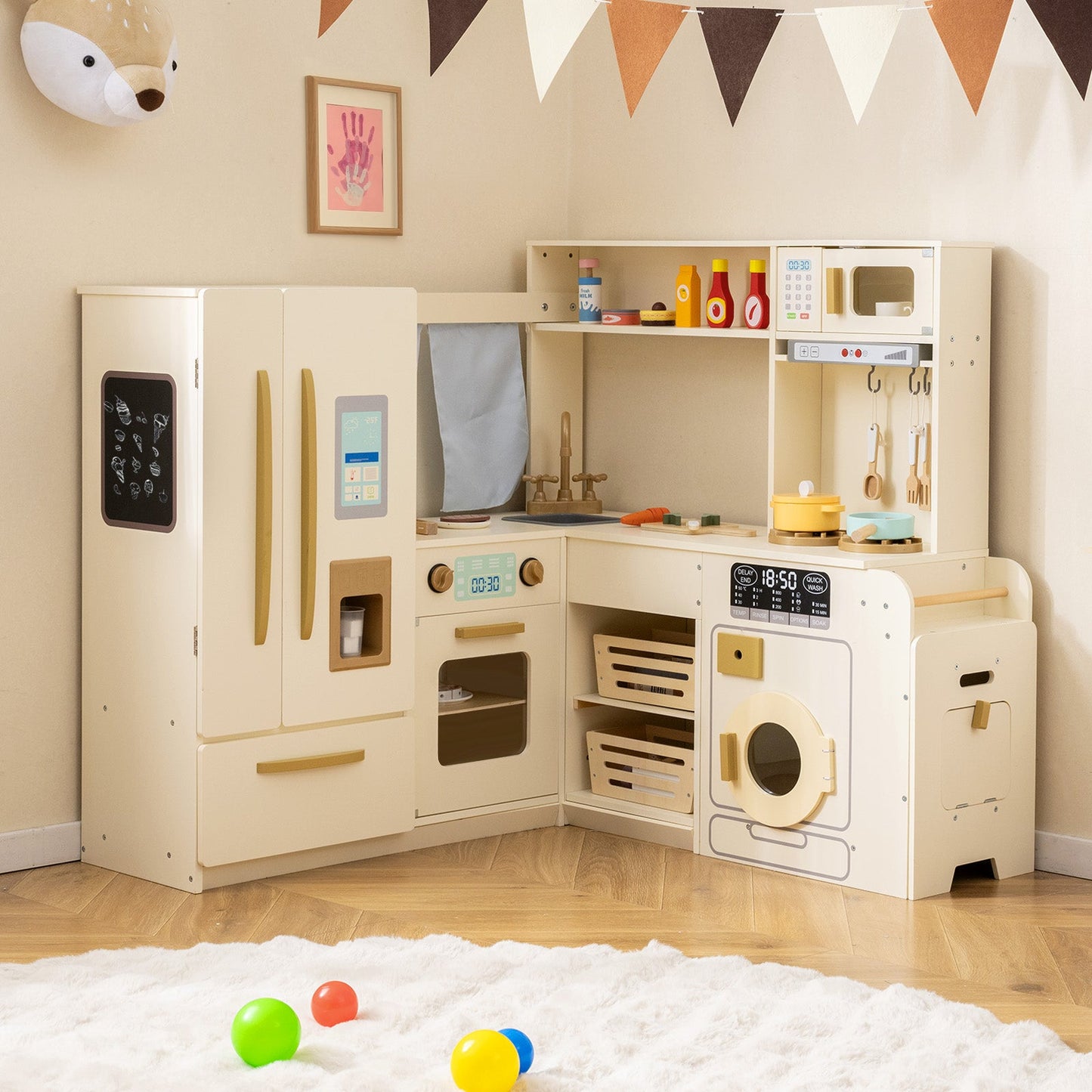 Corner Play Kitchen with Lights and Sounds for Ages 3+