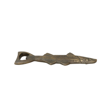 Antique Gold Aluminum Fish Bottle Opener
