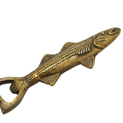 Antique Gold Aluminum Fish Bottle Opener