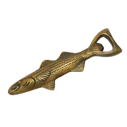 Antique Gold Aluminum Fish Bottle Opener