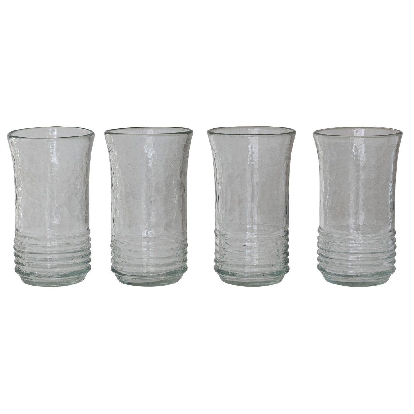 Hand-Blown Ribbed Drinking Glass
