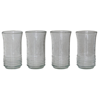 Hand-Blown Ribbed Drinking Glass