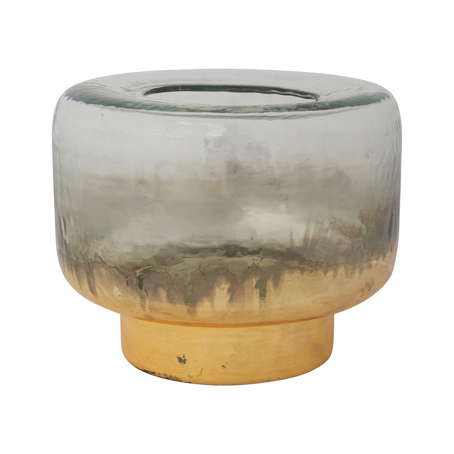 Gold Mercury Glass Hurricane Candle Holder