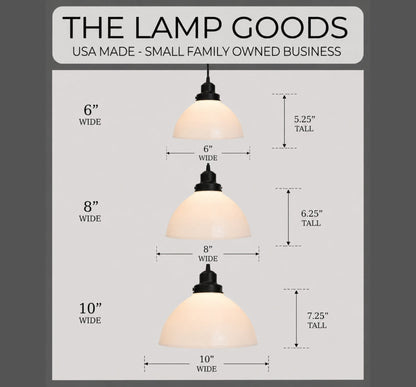 Authentic Antique Milk Glass Pendant Light | 6", 8" and 10"
