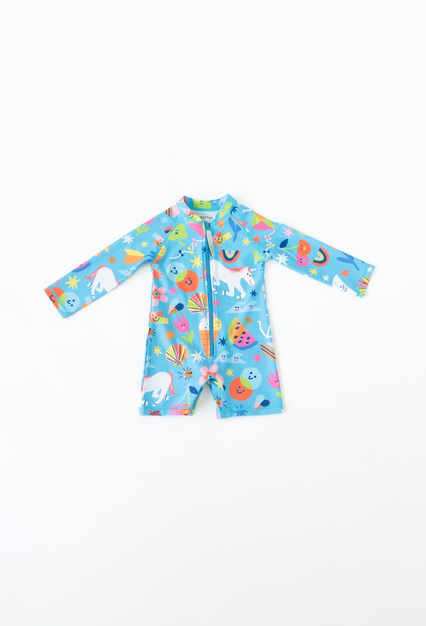 Mini Taylor | Baby Long Sleeve Sunsuit | Rainbows & Unicorns
