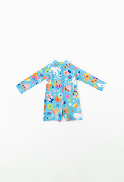Mini Taylor | Baby Long Sleeve Sunsuit | Rainbows & Unicorns