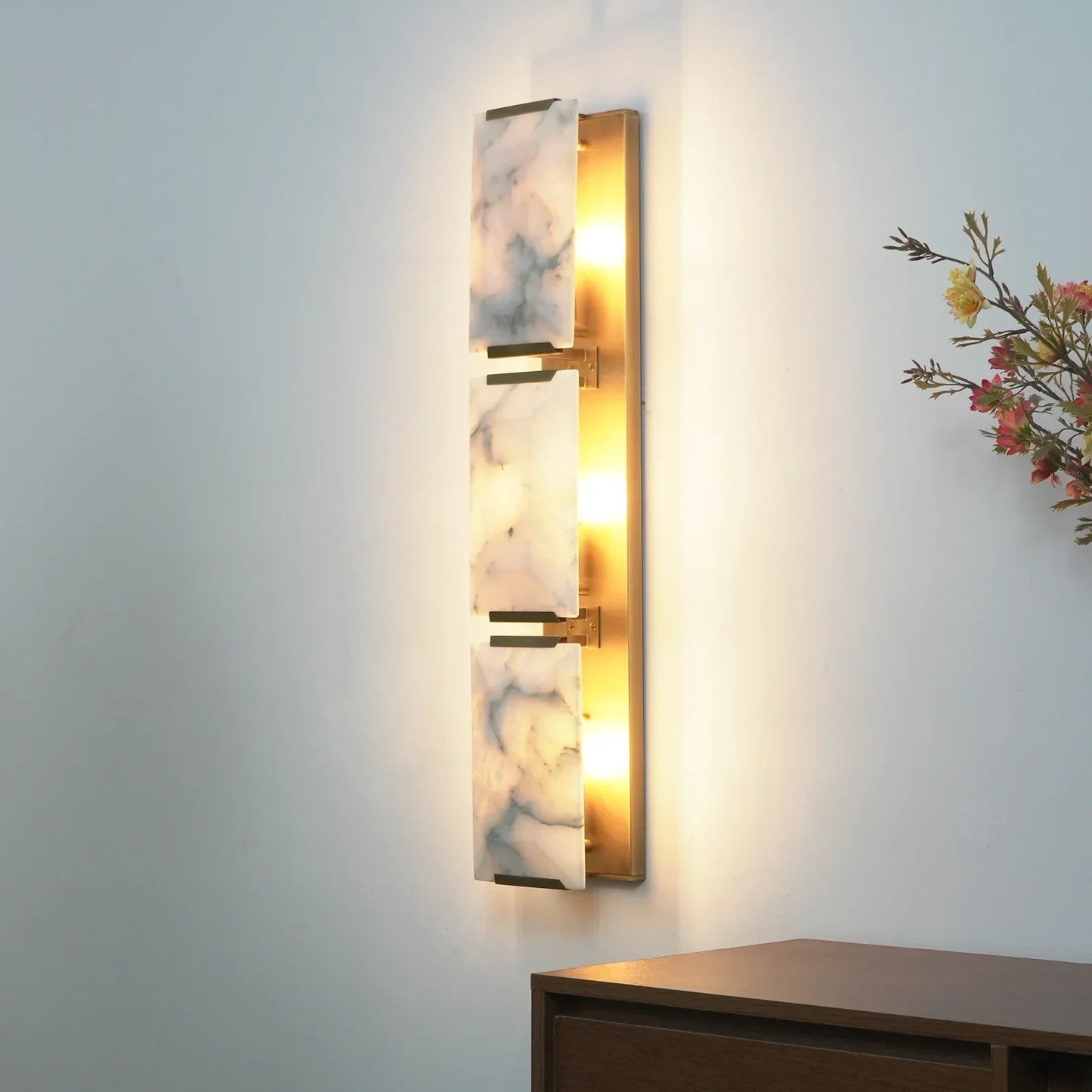 Alabaster Rectangular Wall Lamp