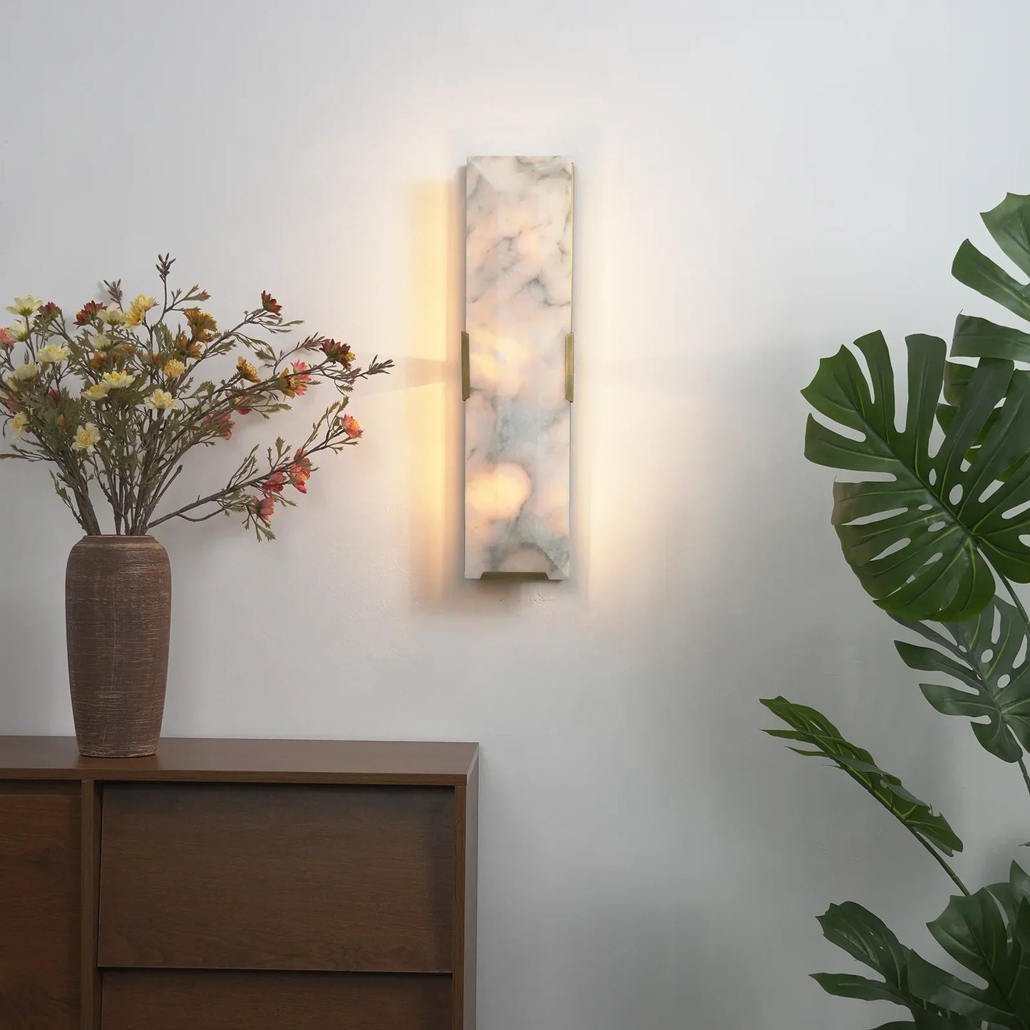 Alabaster Rectangular Wall Lamp