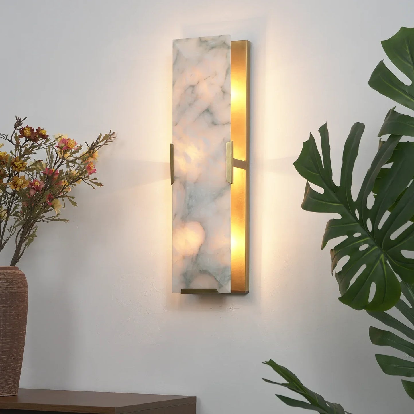 Alabaster Rectangular Wall Lamp