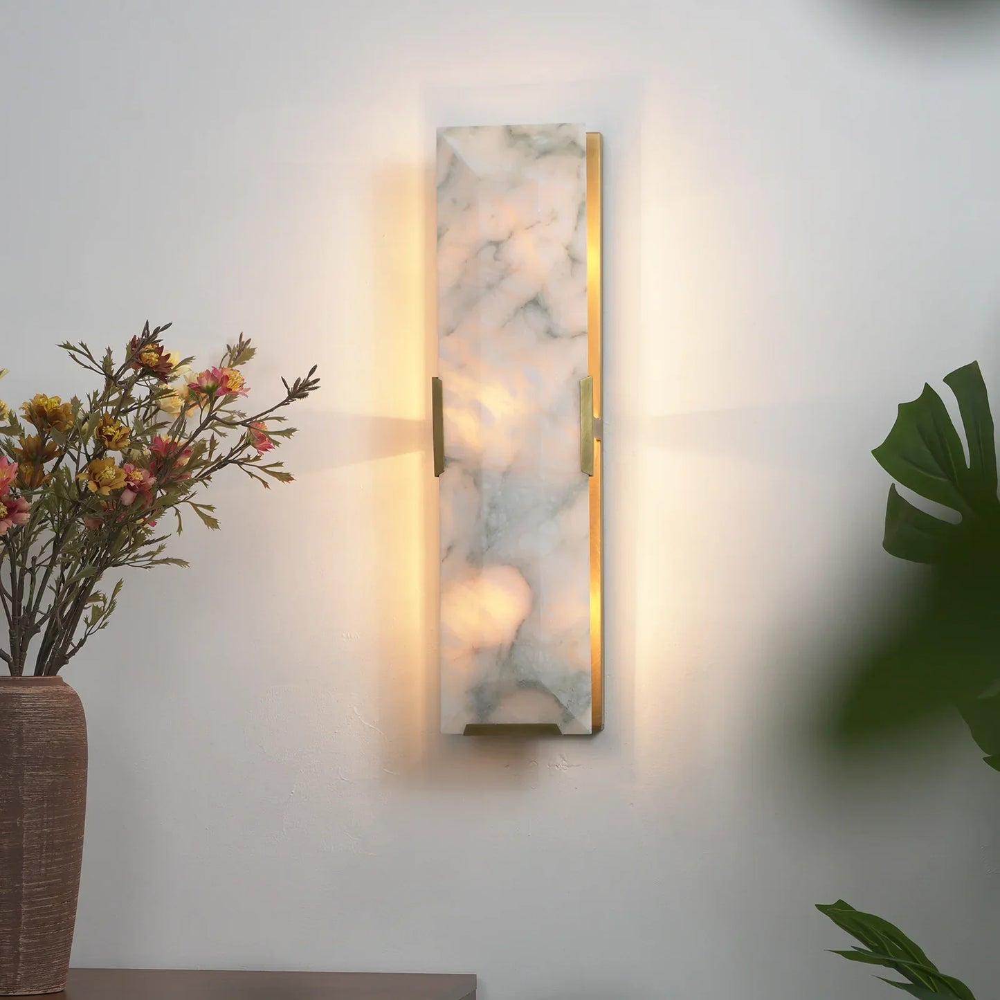 Alabaster Rectangular Wall Lamp