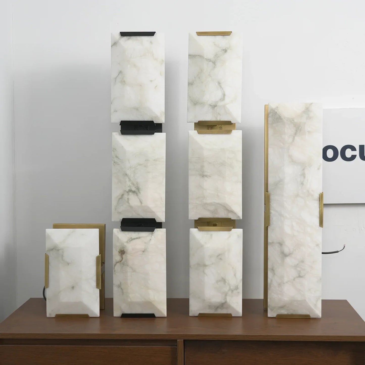 Alabaster Rectangular Wall Lamp