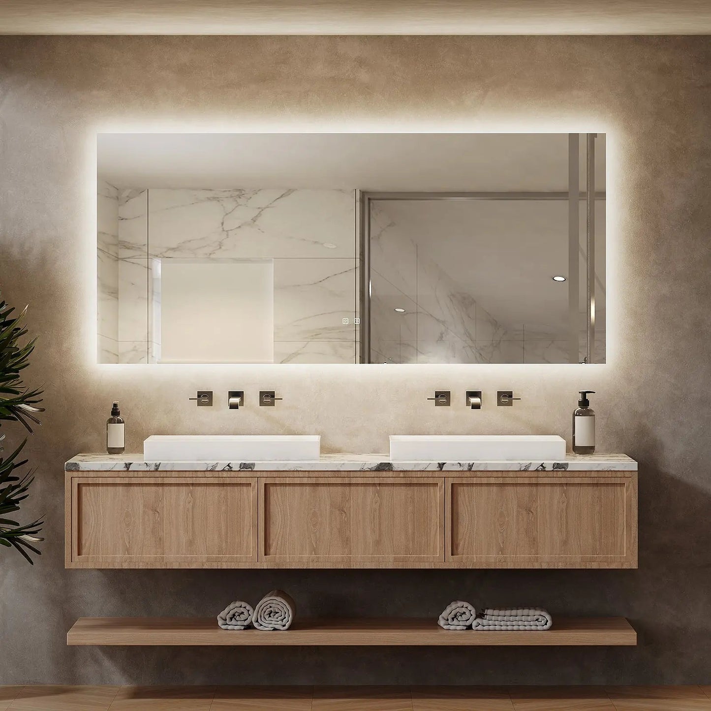 Deluxe Sleek Backlit LED Bathroom Mirror