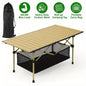 Portable Folding Camping Table for 4-6 People Adjustable Height Picnic BBQ Table