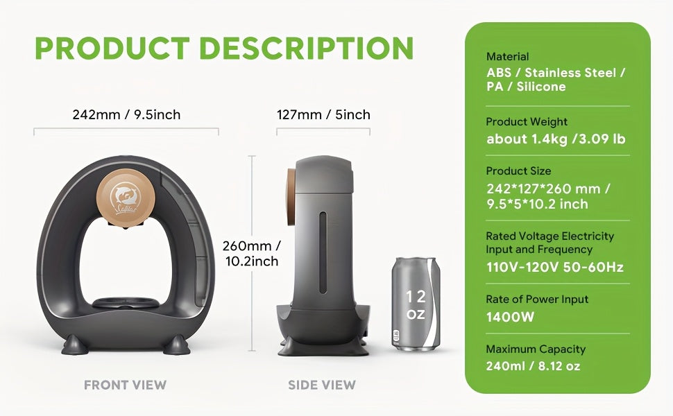 2 in 1 Single Serve Coffee Maker K Cup & Ground Coffee Brewer 4-8 Cup Size