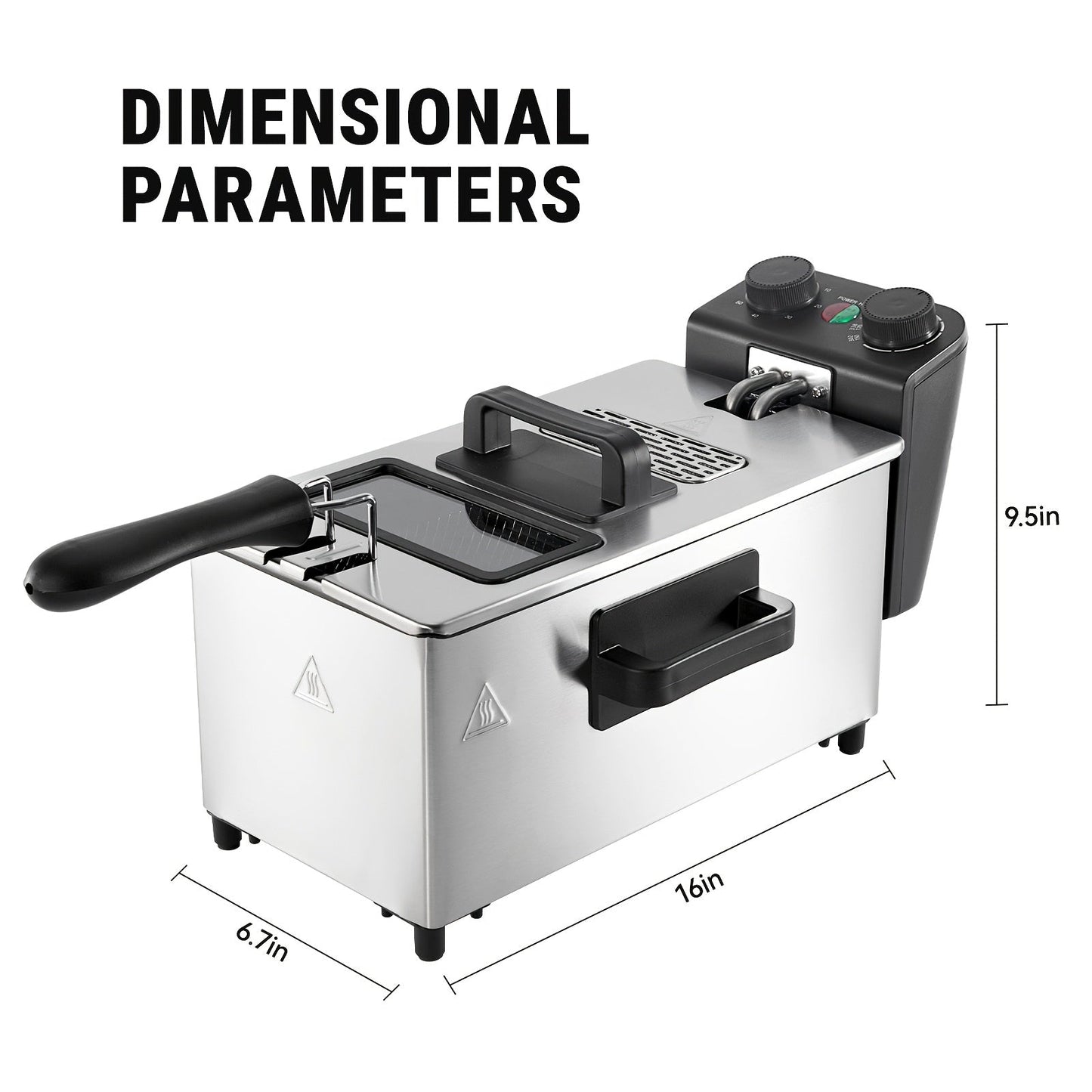 1700W Electric Deep Fryer 3L/5L Stainless Steel w Basket Timer Temperature