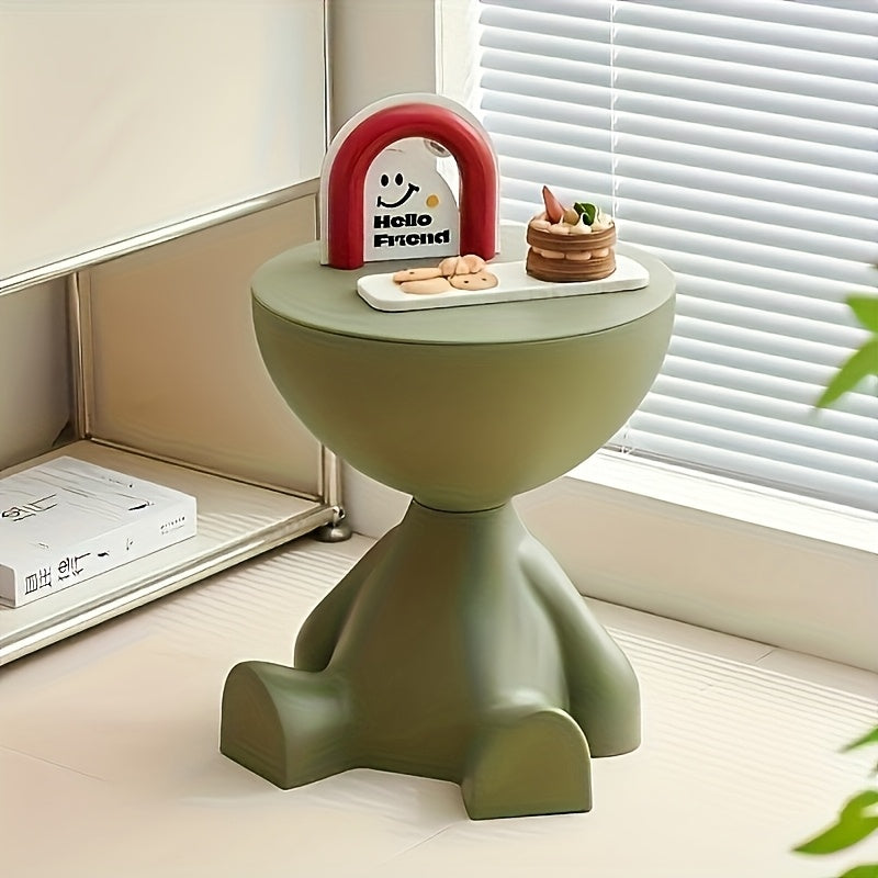Bear Side Table with Storage – Modern Animal Shaped Nightstand End Table for Bedroom Living Room Patio