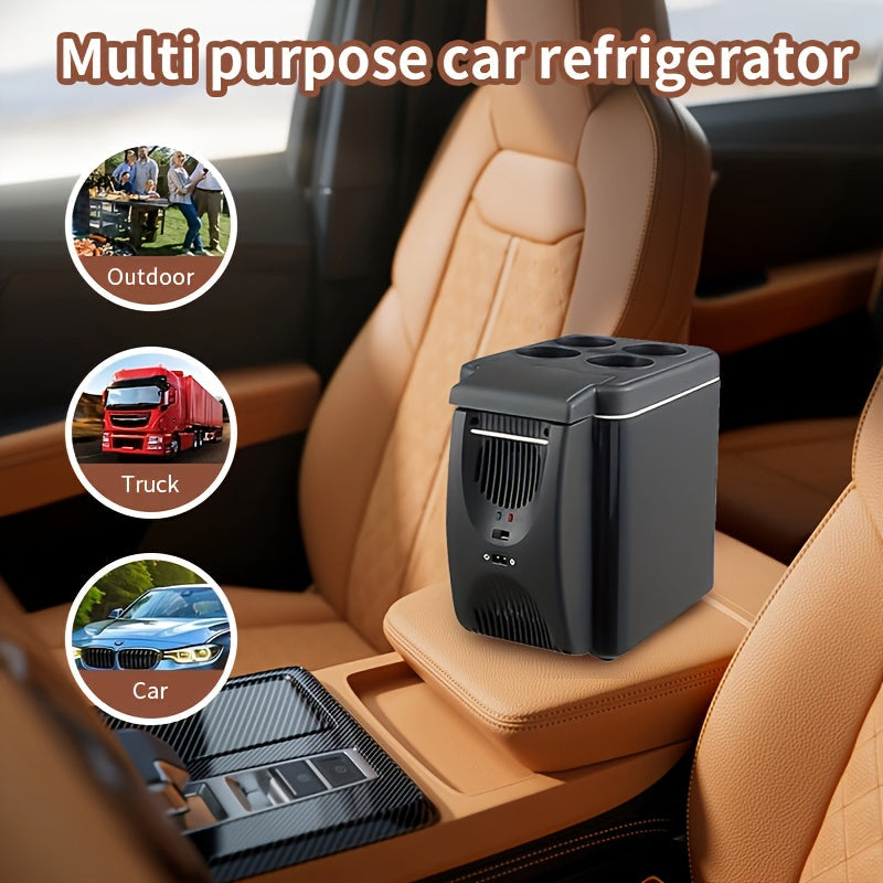 6L Portable Car Refrigerator Cooler & Warmer Mini Fridge Home Car Cup Holder