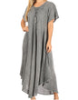 Sakkas Lilia Embroidered Lace Up Bodice Relaxed Fit  Maxi Sun Dress