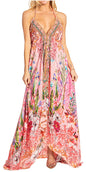 Sakkas Lizi 2025 Womens Maxi High-low Halter Handkerchief Long Dress Beach Party