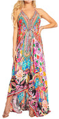Sakkas Lizi 2025 Womens Maxi High-low Halter Handkerchief Long Dress Beach Party