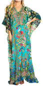 Sakkas Georgettina 2025 Flowy Rhinestone V Neck Long Caftan Dress / Cover Up