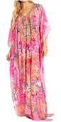 Sakkas Georgettina 2025 Flowy Rhinestone V Neck Long Caftan Dress / Cover Up
