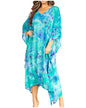 Sakkas Clementine Second Women's Tie Dye Caftan Dress/Cover Up Beach Kaftan Boho