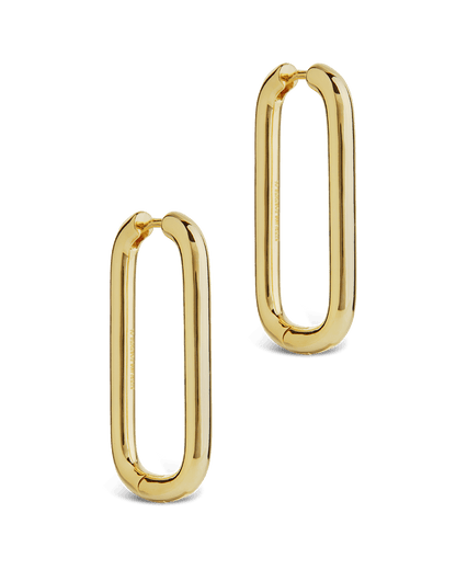 Kaylani Elongated Geo Hoops