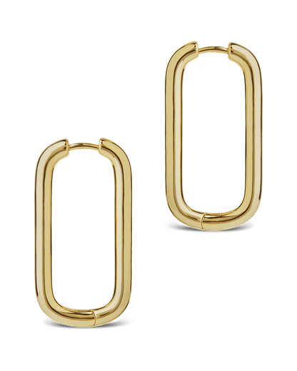 Kaylani Elongated Geo Hoops