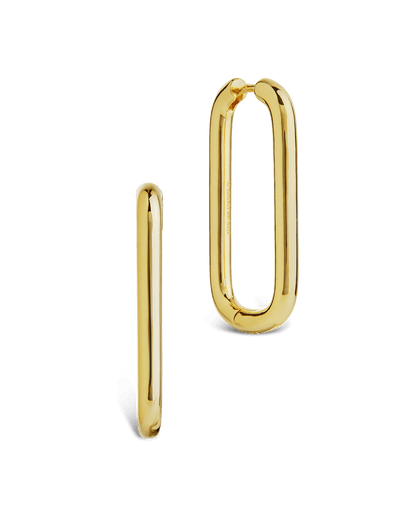 Kaylani Elongated Geo Hoops