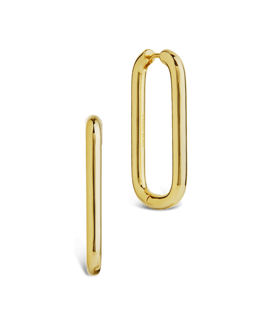 Kaylani Elongated Geo Hoops