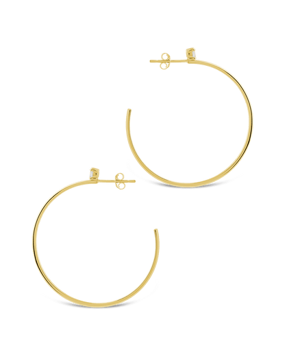 Sterling Silver Kamryn Luxe Stone Accent Hoops