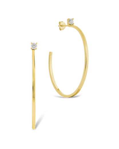 Sterling Silver Kamryn Luxe Stone Accent Hoops