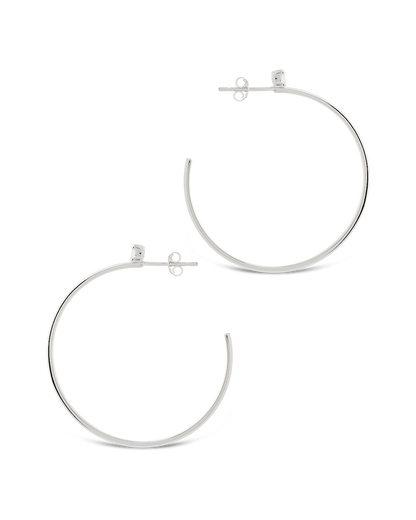 Sterling Silver Kamryn Luxe Stone Accent Hoops